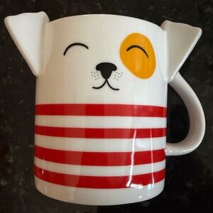 Parker Lane 3D Striped Dog 16 oz Coffee / Tea Mug - NWT